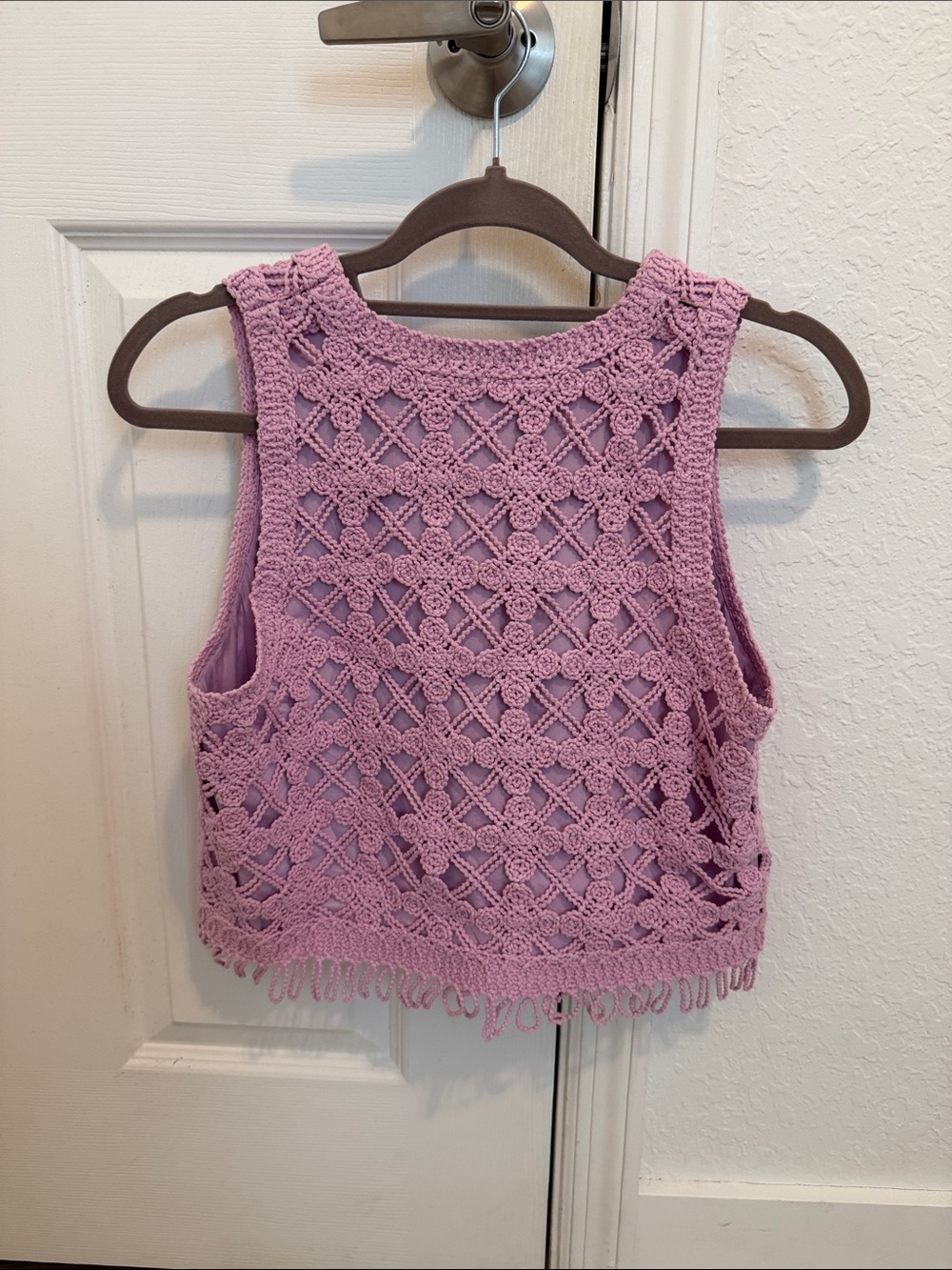 Maje Lavender Crochet Crop Top - Picture 2 of 4
